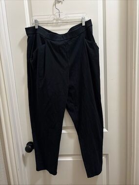 Eileen Fisher Women's Pull-On Pleated Front Business Casual Pants Black Size XL